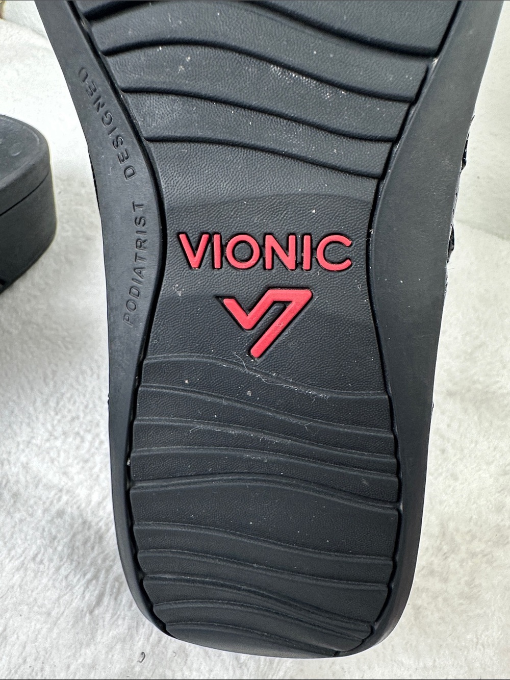 Vionic Black Pacific Rio Lizard Sandals Textured Platform Slide with Buckle - Picture 14 of 16